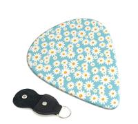 6 Pack Daisy floral A Guitar Picks, Bass Electric Acoustic Guitar Ukulele Accessories, Thin Guitar Picks Plectrums with Organizer Bag