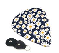 6 Pack Daisy floral Guitar Picks, Bass Electric Acoustic Guitar Ukulele Accessories, Heavy Guitar Picks Plectrums with Organizer Bag
