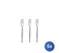 6 Pack Dessert Forks Jet Style, Stainless Steel, Silver