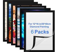 6 Pack Diamond Painting Frames, Frames for 12x16in/30x40cm Painting Canvas,Paint by Numbers Frames for Diamond Painting Display and Protection, Home Wall Office Decor
