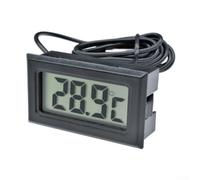 6 Pack Digital Thermometer with External Probe for Temperature Tracking in Food Preservation Units Greenhouses and Water Tanks (black)