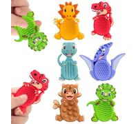 6 Pack Dinosaur Sensory Fidget Toys for Kids - Calming Tools for Autistic Students & Special Education, Christmas Stocking Stuffers for 3-8 Year Old Boys, Stress Relief Gifts for Grandson