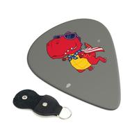 6 Pack Dinosaur Super Hero Cartoon Guitar Picks, Bass Electric Acoustic Guitar Ukulele Accessories, Thin Guitar Picks Plectrums with Organizer Bag