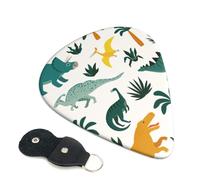 6 Pack Dinosaurs and Tropical Leaves Guitar Picks - 0.46 0.71 0.93 mm Includes Cool Guitar Picks Thin Medium Heavy Thickness, Electric Guitar Picks for Acoustic Guitar Bass Ukulele