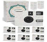 6 Pack Disposable Cameras for Wedding Bulk, 35mm Golden Rose Single-Use Film Cameras with Flash, One Time Cameras for Birthday Party Baby Shower Gathering Wedding, lSO 400 Film,17 Exposures