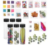 6-Pack Diy Craft Sensory Bottles, 450 Ml Glitter And Sequin Kits With Pom-Poms And Maple Leaves For Relaxing Crafts And Stress Relief