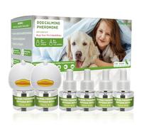 6 Pack Dog Calming Pheromones Diffuser Kit (2 Plug in+6 Pack 48ml Refill) for Anxiety Relief Reduce Aggression Fighting Barking Stress 180 Day Supply