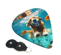6 Pack Dog Underwater Adventure Guitar Picks, Bass Electric Acoustic Guitar Ukulele Accessories, Thin Guitar Picks Plectrums with Organizer Bag