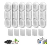 6 Pack Dog Water Fountain Replacement Filters for 410oz/3.2Gal/12L Pet Water Dispenser, ZEKIRY Pet Fountain Filter, 4-Layer Filtration Cat Drinking Bowl Filters and Pump Sponges