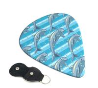 6 Pack Dolphin Guitar Picks - 0.46 0.71 0.93 mm Includes Cool Guitar Picks Thin Medium Heavy Thickness, Electric Guitar Picks for Acoustic Guitar Bass Ukulele