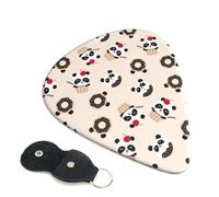 6 Pack Donut panda Print Guitar Picks - 0.46 0.71 0.93 mm Includes Cool Guitar Picks Thin Medium Heavy Thickness, Electric Guitar Picks for Acoustic Guitar Bass Ukulele