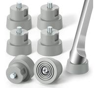6-Pack Door Stopper Replacement Rubber Tips, Heavy Duty Kickdown Door Stop Tips Repair Set for Kickdown Drop Down Door Stop Holder Ribbed Rubber Foot Door Stop Tips