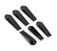 6 Pack Door Stoppers Door Wedges Door Stop, Durable Plastic, for Homes and Offices - Black