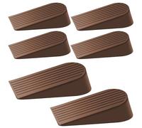6 Pack Door Stops Wedges, Extra Large Rubber Door Stopper Indoors Outdoors Heavy Duty Door Wedge Stoppers for Floor, Non-Slip Doorstop Door Holders for Homes,Office,Garage, Brown