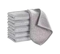 6-Pack Double Layer Wire Dishwashing Cloths | Non Scratch Wire Dish Cloth, Durable & Multi-Purpose Stainless Steel Cleaning Cloths, Kitchen Cleaning Rags for Kitchen, Sink, Stove Top,Dish (20x20CM)