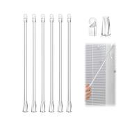 6 Pack Drapery Pull Rod 17 Inch Clear Acrylic Curtain Pull Rod Wand for Opening and Closing Curtains (Clear)