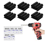6 Pack Drill Bit Holder Tool Holster, Drill Holster with 6 High Adhesion Promoter Drill Bit Gripper Accessories Supplies for Impact Driver Carry up to Six Driver Bits on The Side