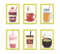 6 Pack Drinks Mini Dazzles Diamond Painting,Fun DIY Diamond Painting Kit for Adults,Diamond Art Canvas for Beginners(10 * 15cm)