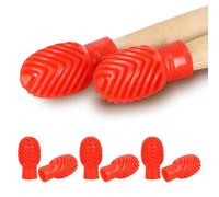 6 Pack Drumstick Dampeners for Silent Practice Drums Silicone Drumstick Tips Replace Your Drum Practice Pads & Protect Drumsticks Reduce the Noise of the Drumsticks Hitting the Drum Surface（Red）