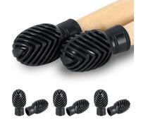 6 Pack Drumstick Dampeners for Silent Practice Drums Silicone Drumstick Tips Replace Your Drum Practice Pads & Protect Drumsticks Reduce the Noise of the Drumsticks Hitting the Drum Surface（Black）