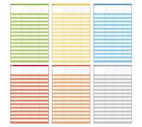 6 Pack Dry Erase Incentive Chart, 6 Multi-Color Tracking Chart for Chore/Responsibility/School Attendance/Homework Progress Tracking, 27 Rows X 15 Columns (11" x 17")