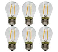 6 Pack, E27 2W G45 Retro LED Filament Bulbs Edison Antique Vintage Style Light, Not Dimmable, Warm White 2700K, 150LM, 15W Incandescent Replacement, AC 220-240V