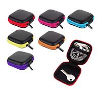 6-Pack Earphone Pouch - Portable Earbuds Case - Headphones Organizer - Mini Storage Box - 6 Colors