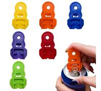 6 Pack Easy Can Opener, Colorful Soda Beer Can Tab Cover with Manual Can Opener - Plastic Leakproof Can Cover Protector for Beer, Soda, Drinks, Protects from Dust, Bugs at BBQ, Picnic, Beach Outdoor