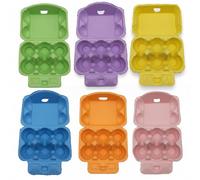 6 Pack Eco-Friendly Pulp Molding Empty Egg Cartons for Storage & Present, Half Dozen Cardboard Egg Boxes for Farm Fresh Eggs, Bulk Containers