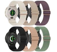 6 Pack Elastic Solo Loop Straps for Garmin Venu 3S Strap/Venu 2S/Forerunner 265S/255S/255S Music/Vivoactive 4S/Vivomove 3S, 18mm Soft Nylon Quick Release Replacement Sport Loop Watch Band