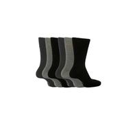 6 Pack Elastic Square Patterned Cotton Socks for Poor Circulation SOCKSHOP Gentle Grip Grey 6-11