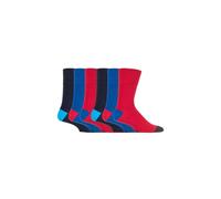 6 Pack Elastic Square Patterned Cotton Socks for Poor Circulation SOCKSHOP Gentle Grip Pale Blue 6-11