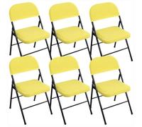 6-Pack Elastic Washable Chair Covers for Folding Chairs - Stretchable Protective Covers for Dining, Kitchen, Office, Party, Banquet & Event Use