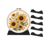 6 Pack Embroidery Hoop Display Stand, Large Frame Holder Sleek 9.8" Black Stand for 7-12" Hoops, Sturdy Desk Display