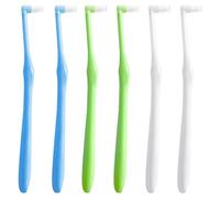 6 Pack End-Tuft Toothbrushes with Covers for Orthodontic Wisdom Teeth Care, Small Head Single Tuft Dental Brush for Plaque Removal, Braces, Interdental Cleaning, Soft Bristles for Adults Oral Care