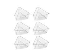 6 Pack Fan-Shaped Storage Box Cabinet Organizer Bins for 24"- 25" Diameter Corner Organizer 1/8 Wedge - Food Safe