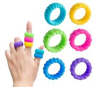 6 Pack Fidget Sensory Rings Stretchy Calming Toys Sensory Finger Anxiety Relief Toy for Students Classroom Prize for Autism Stress Relief Kids Teens Adults Christmas Stocking Stuffer Gift