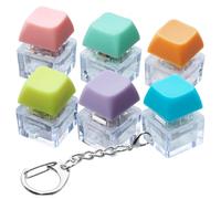 6 Pack Fidget Toys, Keyboard Fidget Toy, Silent Stress Relief Fidget Toys, Key Finger Fidget Fun Keychain Toys for Focus and Anxiety Relief, Clicky Fidget Keyboard Clicker Keyring for Adults & Kids