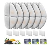 6 Pack Filters and Pump Sponges for 7L/1.8Gal Dog Water Bowl Dispenser(FN-W05), ZEKIRY Cat Water Fountain Filter, 4-Layer Filtration Pet Fountain Filters Replacement