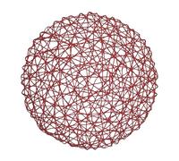 6 Pack Fine Paper Rope Messy Knitting Placemats Paper Placemats Restaurant Table Decoration Kindergarten DIY Props Background Plate Mat Round Table Place Mats Indoor Dining Circular (Hot Pink, A)
