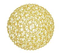 6 Pack Fine Paper Rope Messy Knitting Placemats Paper Placemats Restaurant Table Decoration Kindergarten DIY Props Background Plate Mat Round Table Place Mats Indoor Dining Circular Table (Yellow, A)