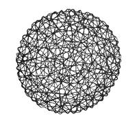 6 Pack Fine Paper Rope Messy Knitting Placemats Paper Placemats Restaurant Table Decoration Kindergarten DIY Props Background Plate Mat Round Table Place Mats Indoor Dining Circular Table (Black, A)