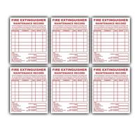 6-Pack Fire Extinguisher Maintenance Record Labels - Durable Waterproof Vinyl Sticker Signage, 110mm x 90mm - Essential Fire Safety Equipment for Homes, Offices & Public Spaces
