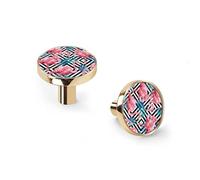 6 Pack Flamingo Bird Tropical Flowers Geometric Cabinet Knobs and Wall Hooks, Golden Drawer Pulls for Kitchen Bathroom Dresser Zinc Alloy Handles