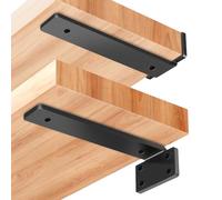 6 Pack Floating Shelf Brackets 12 Inch, Heavy Duty Floating Hidden Shelf Brackets, Rustic Industrial Shelf Brackets Support DIY(1/5 Inch Thicked)