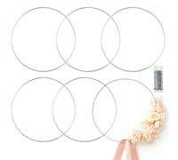 6 Pack Floral Hoop 24 Inch Metal Rings for Crafts Macrame Rings Hoop Wreath Dream Catcher Rings DIY Wreath Candle Rings Wreaths Craft Hoops Big Floral Ring for DIY Centerpiece Table Decoration, Silver