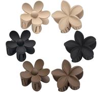 6 Pack Flower Hair Clips for Women and Girls, Preppy Flower Claw Clips, Hawaiian Plumeria Hair Clips for Thin Hair, Large Cute Flower Hair Clips for Thick Hair