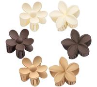 6 Pack Flower Hair Clips for Women and Girls, Preppy Flower Claw Clips, Hawaiian Plumeria Hair Clips for Thin Hair, Large Cute Flower Hair Clips for Thick Hair