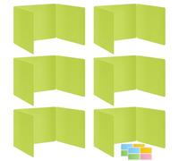 6 Pack Fluorescent Green Desk Dividers for Students, Privacy Shields Folder for Students, Durable & Waterproof Plastic Study Board, Classroom Teacher Supplies Test Divider, Includes Extra Labels