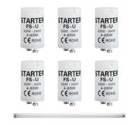 6 Pack Fluorescent Light Starter, Starter for Strip Lamps, for T8/T12 Tubes, 4-22W, 220-240V Compatible with Strip Lamps & Ultraviolet Aquarium Lighting,High Efficiency & Reliable (Energy Class G)